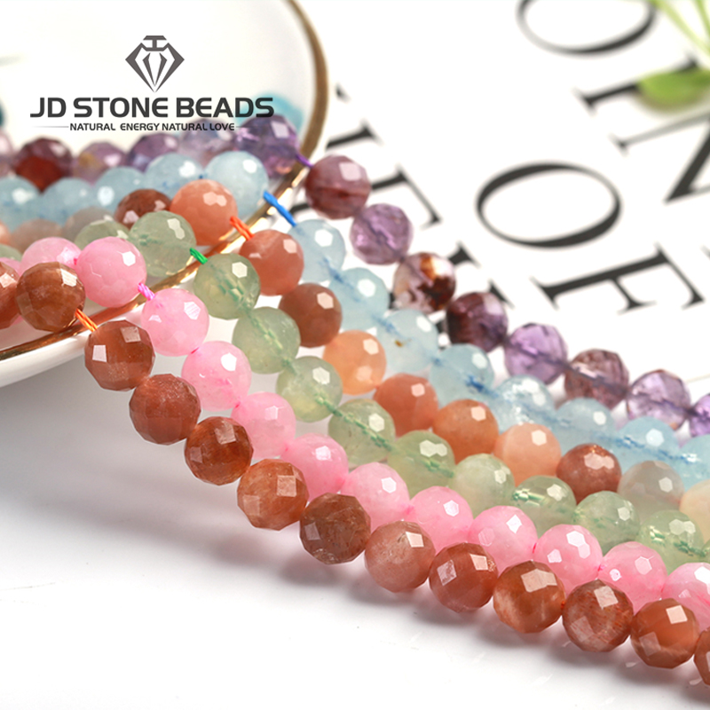 High Quality Faceted Rondelle Beads Faceted Crystal Natural Loose Gemstone Pendants Necklace Accessory for woman Jewelry Making