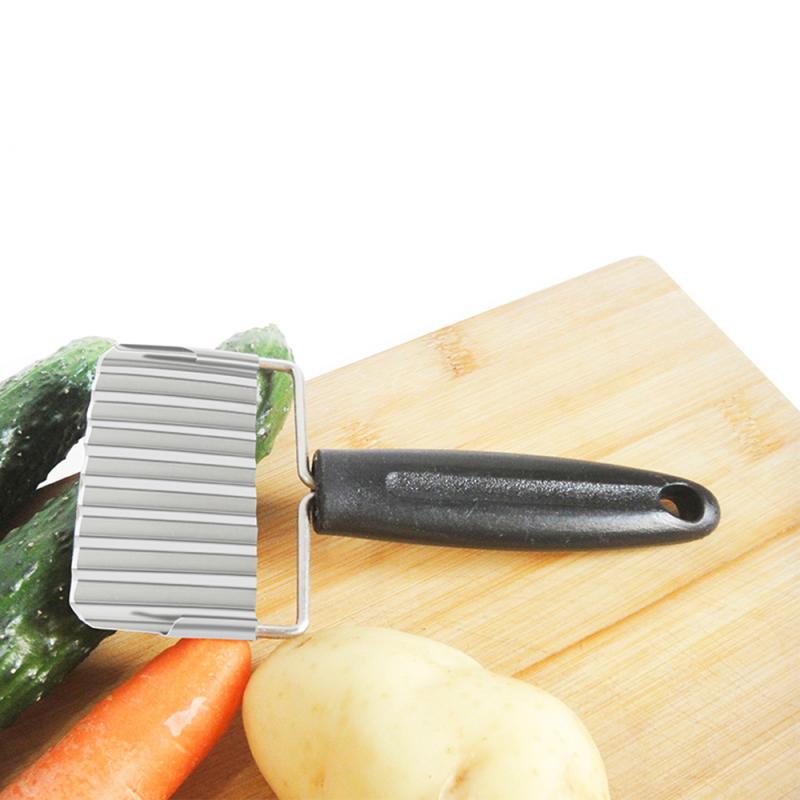1PC Portable Stainless Steel Potato Chipper Slicer Blade Fry Chips Cutter For Household Kitchen Vegetable Potato Carrot Cutting
