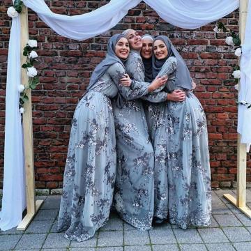Muslim Sequins Abaya Dubai Turkish Dresses Hijab Dress Abayas For Women Caftan Kaftan Robe Islamic Clothing Tesettur Elbise