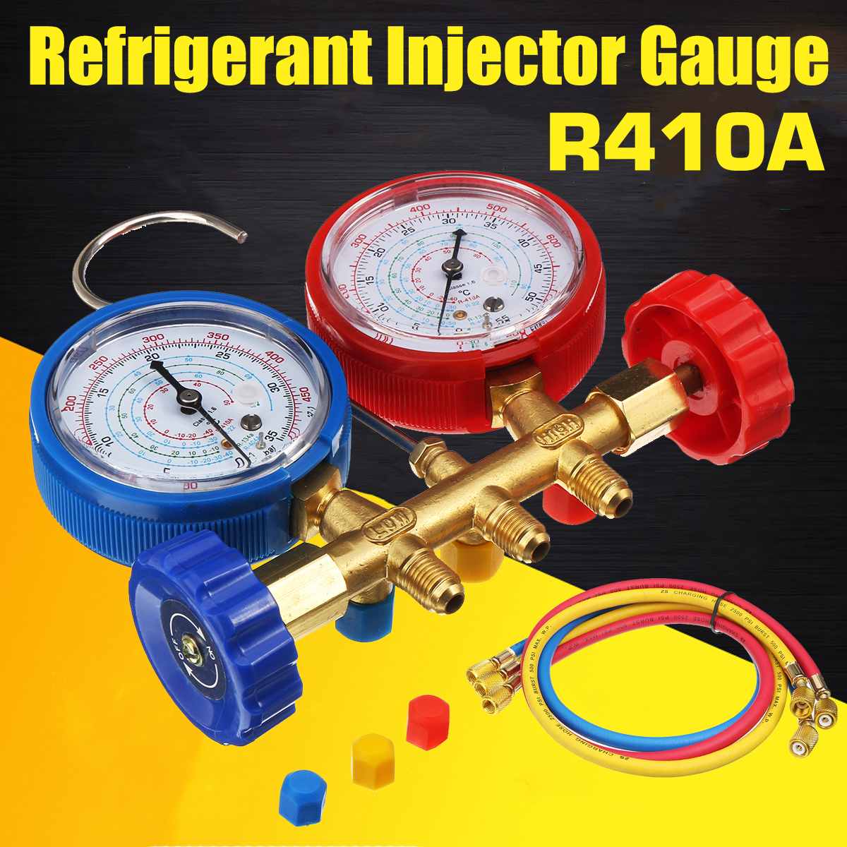 Manifold Gauge With Connector Refrigerant Device Pressure Gauge Refrigerant Filling Device High-precision R410a R22 R134a R40