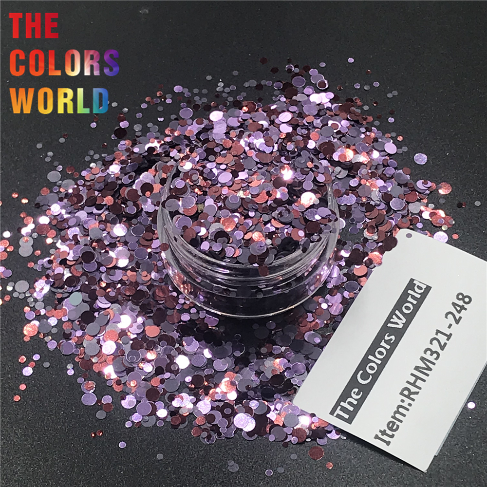 TCT-260 Mix Color Round Dot Shape Nails Glitter Nail Art Decoration Body Glitter Makeup Face Painting Gel Handwork Henna DIY