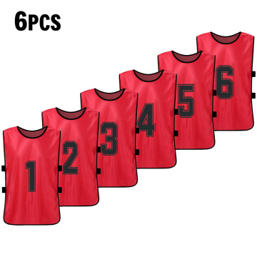 6 PCS Adults Basketball Pinnies Men Basketball Jerseys Sports Training Basketball Breathable Women Football Team Practice Vest