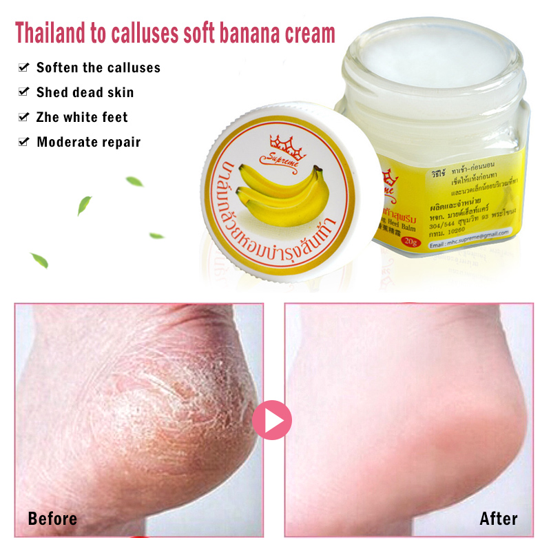 20g Natural Banana Oil Anti-Drying Crack Foot Cream Heel Cracked Repair Removal Dead Skin Soften Skin Hand Feet Care TSLM2