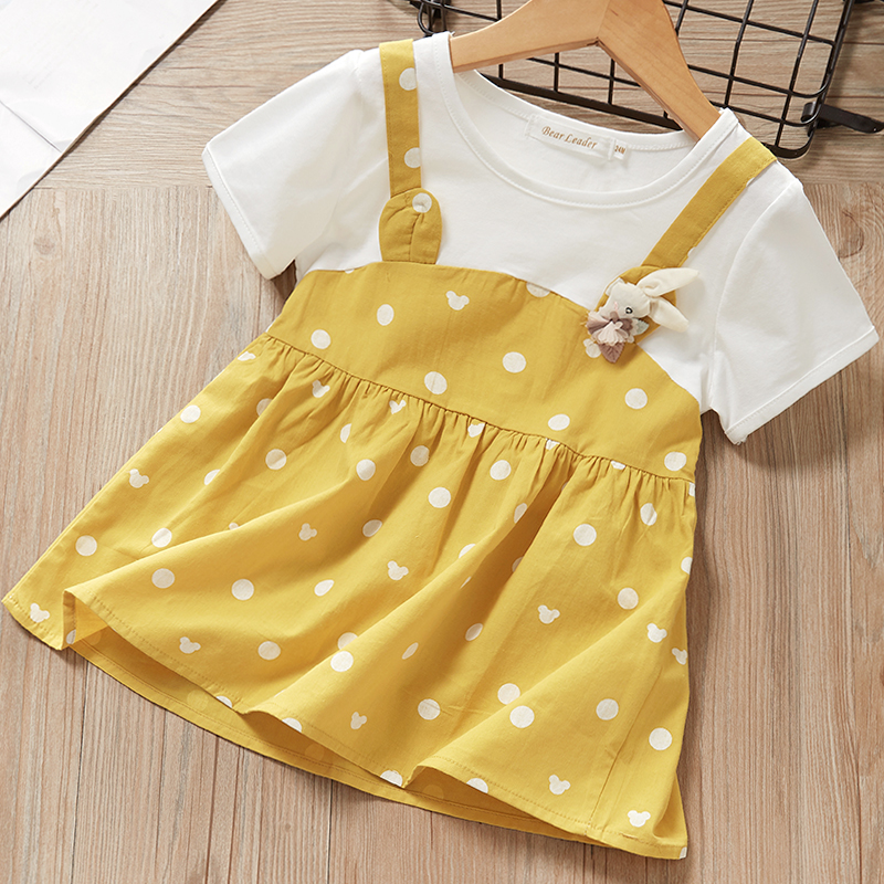 Bear Leader Baby Clothing Sets Cute Summer Sleeveless Dress Girls 3 Pcs Sets Short Pants+Dress Set Stripe Patten for Baby 6-24M