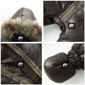 Top quality winter brand jacket fashion brown 9M -36M infant coat 90% duck down snow wear baby boy snowsuit with nature fur hood