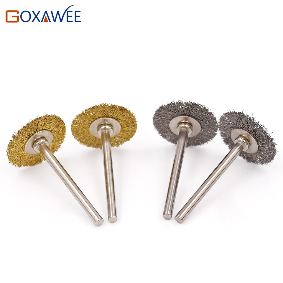 GOXAWEE 10pcs Abrasive Tools Dremel Accessories Tools Wire Wheel Brush Polishing Brush for Dremel Mini Drill 3.0mm shank