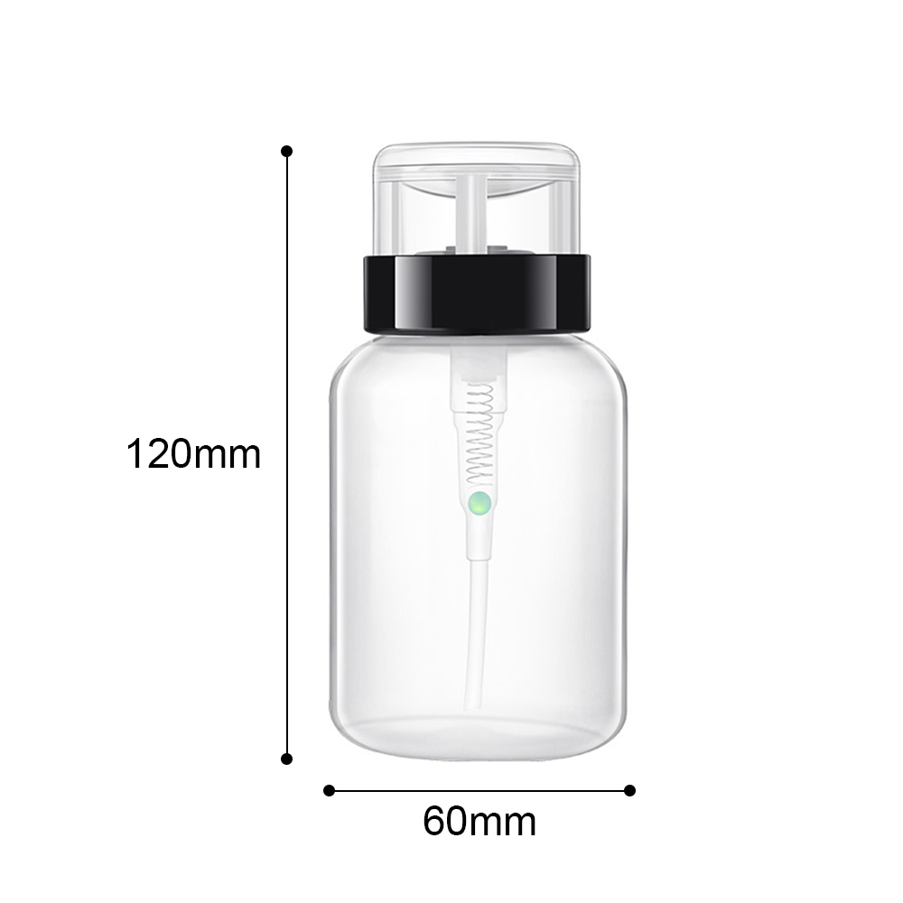 1Pc 200ml Empty Plastic Nail Polish Remover Alcohol Liquid Press Pumping Dispenser Bottle Nail Art UV Gel Cleaner Bottle Tool