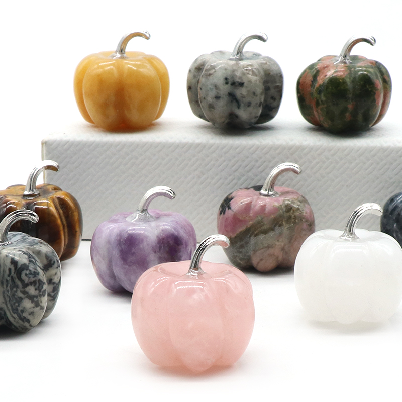 Crystal 1.2Inch Pumpkin Gemstone Crafts for Home office Decoration