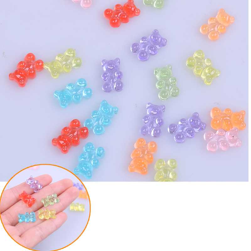 10/20Pcs Simulated Bear Candy Polymer Slime Box Toy Charms Lizun Modeling Clay DIY Kit Accessories For Kids Children