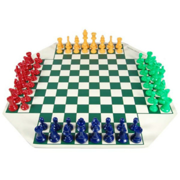 4 WAY Chess Set 4-player Chess Game Board Games Medieval Chesses Set With 60cmChessboard 64Chess Pieces 97mm King Travel Game