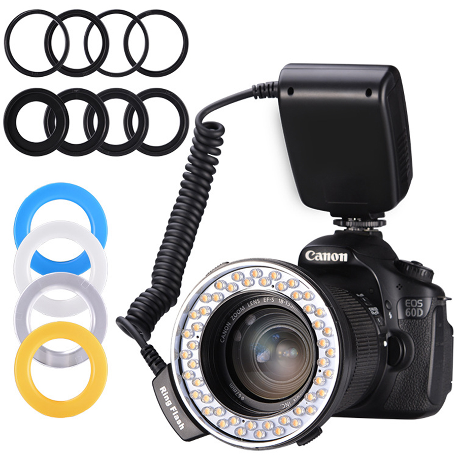 MAMEN Macro 48 LED Ring Flashlight lamp For Sony Canon Nikon Fujifilm Olympus Pentax DSLR Camera Photo Light Speedlight Kit