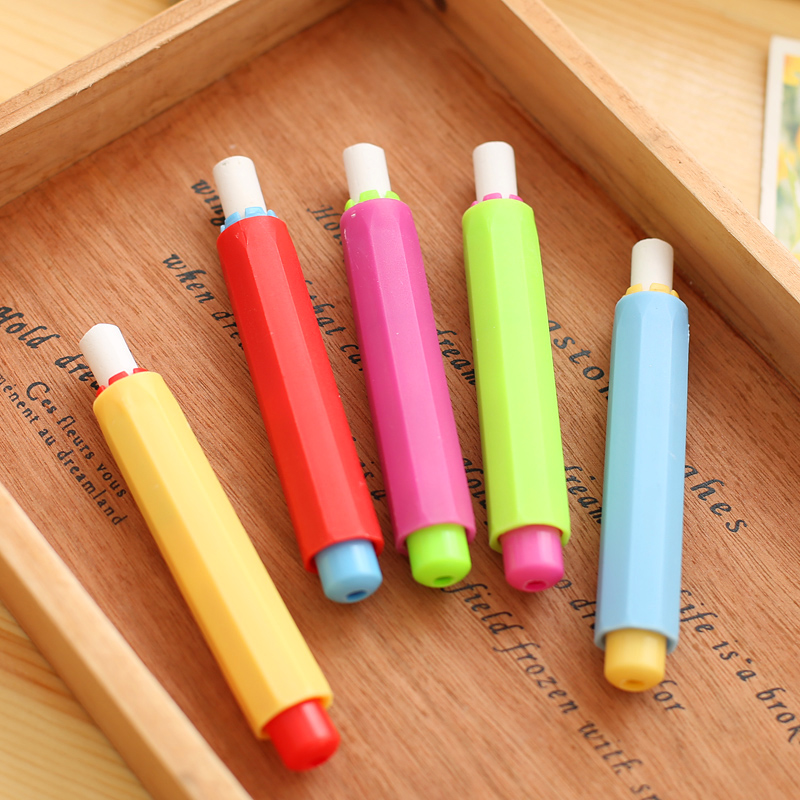 5Pcs New 9.5*1.8cm Candy Color Non-toxic Chalk Holder Chalk Clip Clean Teaching Hold for Teacher Children Stationery