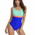Aikulli 2020 New Women Athletic One Piece Swimsuits Racing Training Sports Bathing Suits Color Block Swimwear Patchwork Monokini