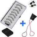 MB3K 5 magnetic eyelashes natural with 3D magnet handmade 8PCS magnetic lashes Tweezer Set Mink eye lashes faux cils magnetiqu