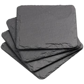 4pcs Natural Slate Drink Coasters Bowl Pad Handmade Insulation Placemats Table Padding Cup Mats Kitchen Decoration Accessories