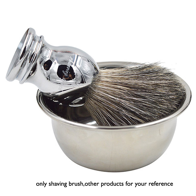 pure Badger high quality Hair shaving brush with metal Handle Shaving Brush for shave barber tool