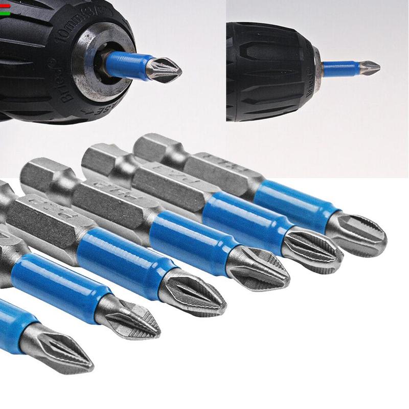 6Pcs Non-slip Screwdriver Bit Set Electric Impact Drill 50mm PH1 PH2 PH3 PZ1 PZ2 PZ3 Screw Driver Bits Kit