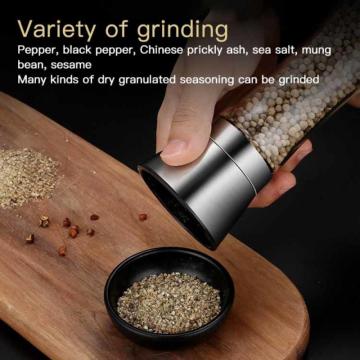 Transparent 304 Stainless Steel Pepper Grinder Manual Seasoning Grinder Coffee Apothecary Jar Kitchen Tool Baking Supplies