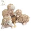 Luxury Fluffy Lamb Stuffed Animal Plush Toys Lovely Sofa Pillow Cushion Toy Classic Standfing Curled Fur Sheep Nursey Doll