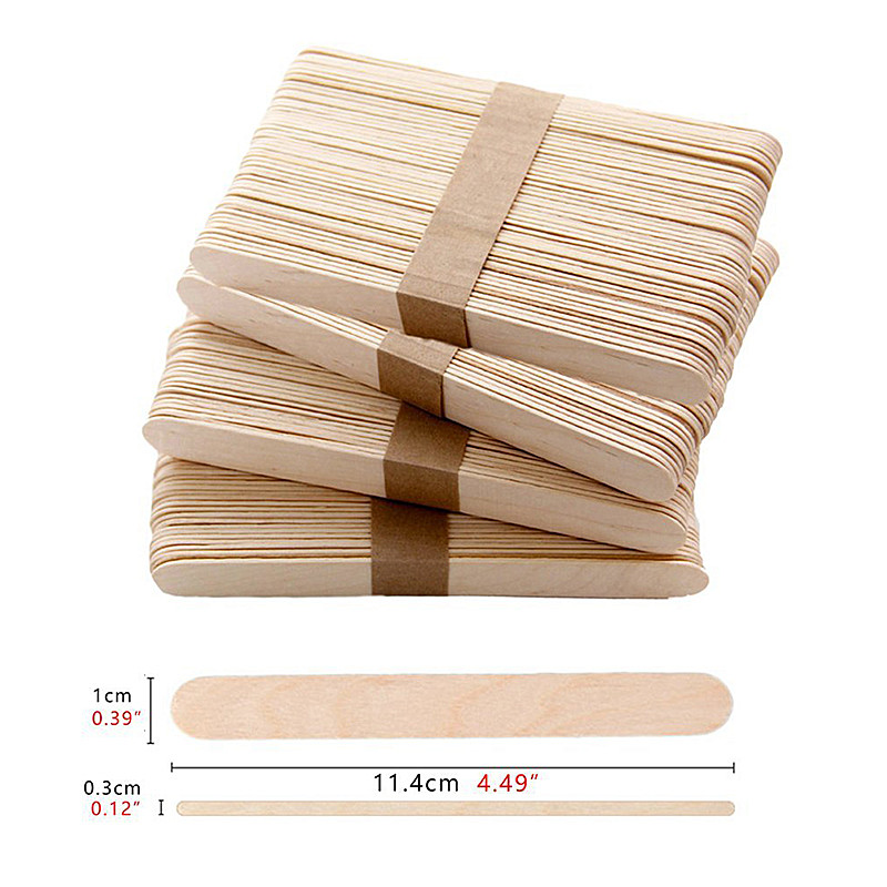 50/100PCS Natural Wooden Pop Popsicle Sticks 11.4*1CM Length Wood Craft Ice Cream Sticks Popsicle Sticks Popsicle Accesories