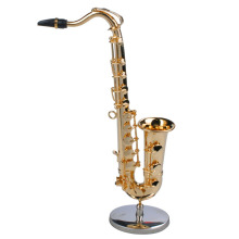 Mini Saxophone Musical Instruments Goldplated Miniature Saxophone Model With Metal Stand for Home Decoration New