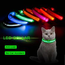 Nylon LED Pet Dog Collar Night Safety Flashing Glowing Collar Leash For Dogs Luminous Fluorescent Pet Supplies arnes perro