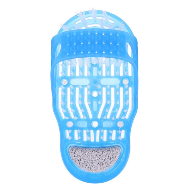 Plastic Bath Shoe Remove Dead Skin Massage Slipper Foot Scrubber with Brush for Feet Bathroom Products Foot Care Blue