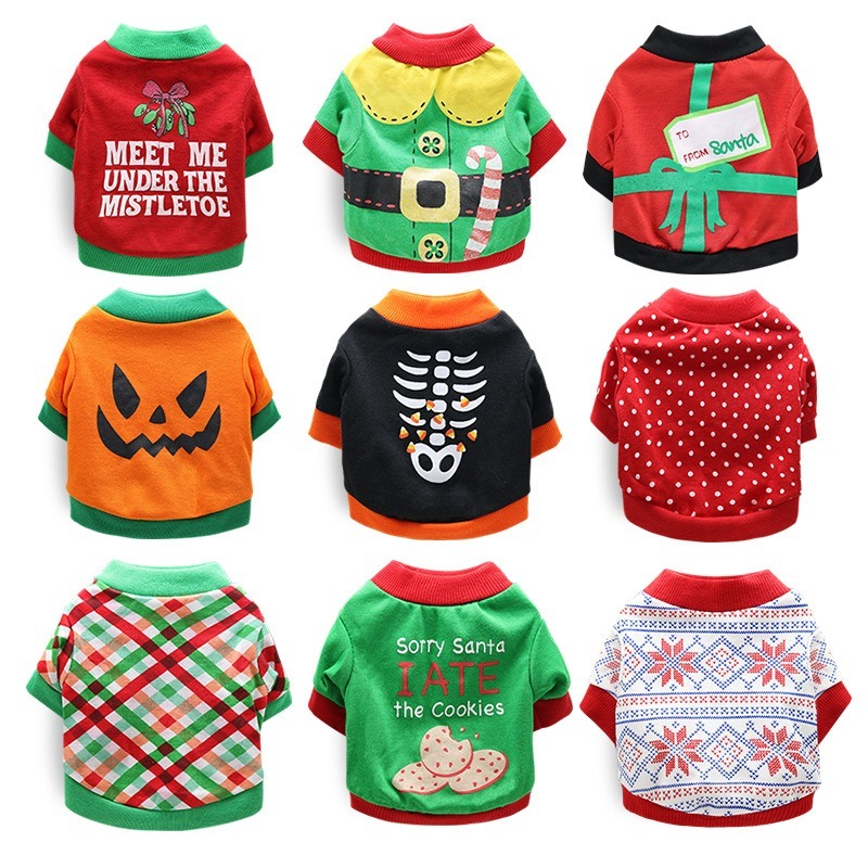 Cartoon Hoodie Dog Clothes Pumpkin Lantern for Dogs Small Clothing Pet Outfits Halloween Autumn Yorkies Print Green Boy Mascotas