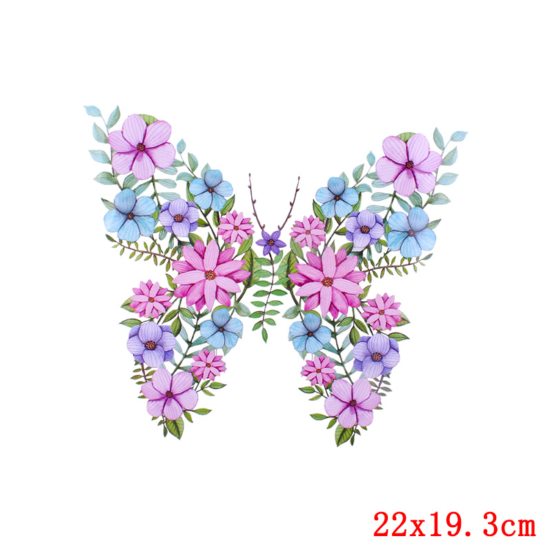Prajna Fashion Girl Butterfly Iron On Transfers Vynil Heat Transfer Stripe Cartoon Cute PVC Patches For Clothes T-shirt Applique