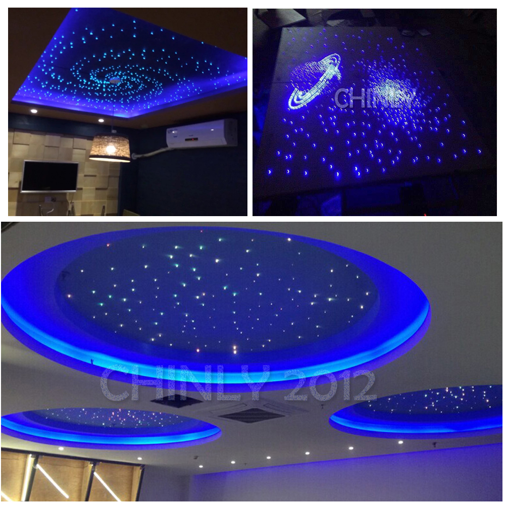 16W RGBW LED Fiber Optic Light 2.4G wireless wall switch touch controller 3 Meters 450pcs Stars Ceiling Kit Lights