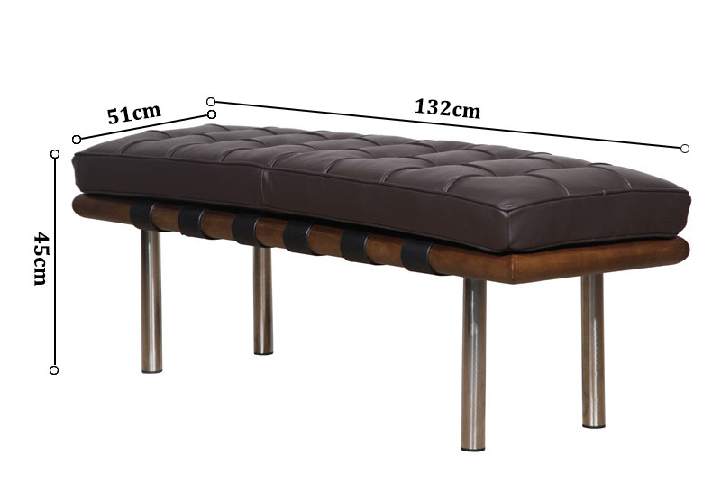 size of modern bench