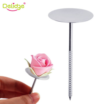 Delidge 1 PC Stainless Steel Piping Nail 3D Rose Flower Maker Piping Bottom Tray Ice Cream Cake Decoration Tools