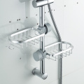 Bathroom Shelf Aluminum Single Layer Shower Rod Shampoo Soap Storage Rack Water-Tap Adjustable Drain Basket Kitchen Accessories