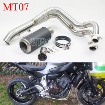 MT07 FZ07 Motorcycle Slip On Exhaust Full System Muffler Header Pipe With Moveable DB Killer For YAMAHA MT-07 FZ-07