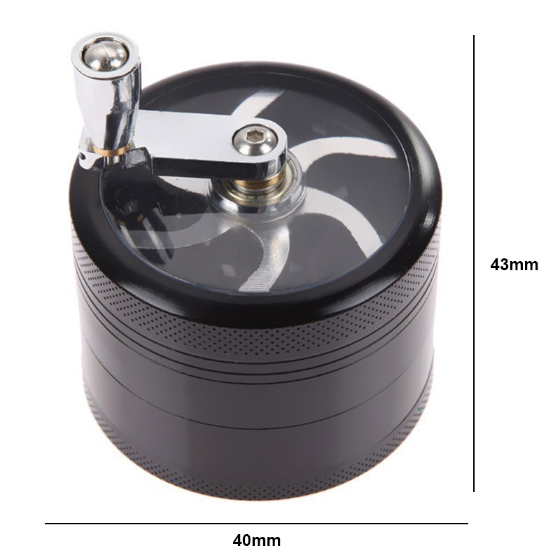 40mm 4 Layer Tobacco Grinder Manual Metal Crusher Smoke Herbal Herb Mill Spice Crusher Kitchen Accessories 1PC