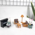 Forest animal villa mini set DIY toy simulation furniture toy girl play house toy family model children surrounding gift garden