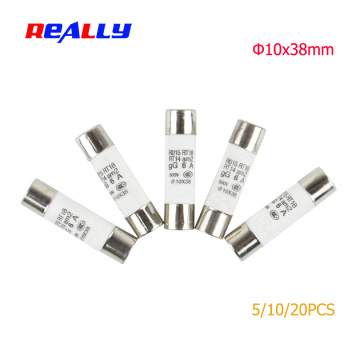 5/10/20Pcs 10*38 Fast blow Ceramic Fuse 10x38mm Fuse 380V 500V 0.5A 1A 2A 3A 4A 5A 6A 8A 10A 16A 20A 25A 32A 40A RO15 RT18 RT14