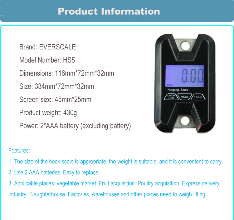 Hot Weighing Hand Held Scale Digital Pocket Weigh Scale Portable Heavy Duty Hook Hanging Crane Scales Smart Balance 100kg 60kg