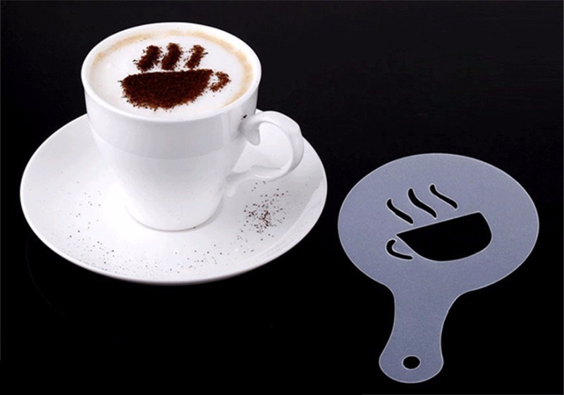 16Pcs Coffee Stencils Cappuccino Barista Art Drawing Foam Spray Stencils Templates Coffee Printing Mold Coffee Accessories Cafe