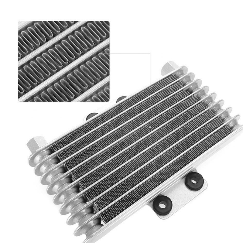 Motorcycle Engine Oil Cooler Cooling Radiator 125Ml Aluminum Silver for 125CC-250CC Motorcycle Dirt Bike ATV