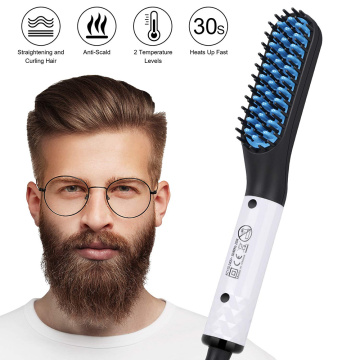 2019 Updated Beard Straightener Man's Hair Flat Iron Fast Heated Straightening Comb Beard and Hair Show Cap Hair Styler For Male