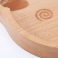 Wooden Baby Food Plate Japanese Food Tray Baby Feeding Bowl Creativity Hand Polished Dessert Dishes Household Kitchen Tools