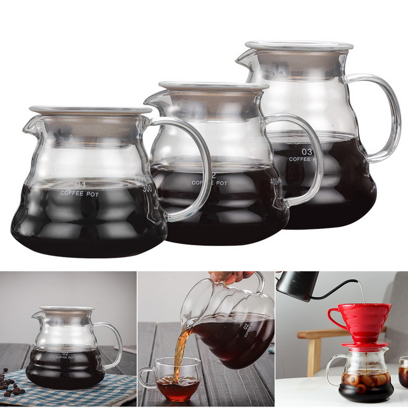 V60 Geyser Coffee Maker Pour Over Glass Range Coffee Server Carafe Drip Coffee Pot Coffee Kettle Brewer Barista Percolator Clear