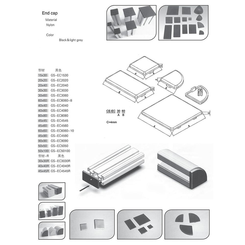 CNC 3D Printer Parts Plastic End Cap Cover Plate black for EU Aluminum Profile 2020 2040 3030 3060 4040 4080 4545 nylon Endcap
