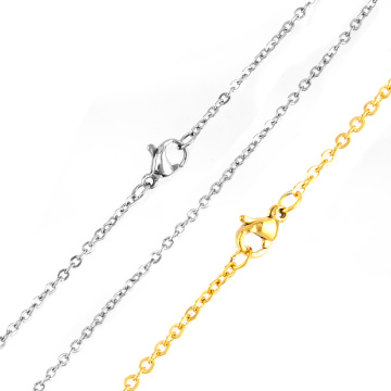 simsimi women Stainless steel O link gold color 1.1/1.5/2mm Rolo chain thin chain DIY jewelry making wholesale necklace