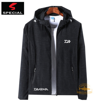 Daiwa Men's Outdoor Casual and Loose Fishing Wear Outdoor Thin Breathable Hooded Waterproof Blazer