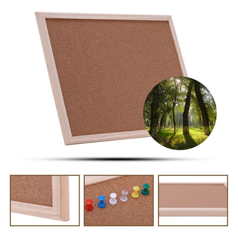 NoEnName_Null High Quality 40x60cm Cork Board Drawing Board Pine Wood Frame White Boards Home Office Decorative