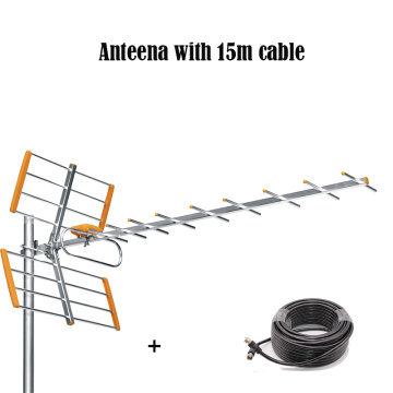 HD Digital Outdoor TV Antenna With 15m Cable For DVBT2 HDTV ISDBT ATSC High Gain Strong Signal Outdoor TV Antenna