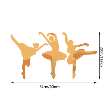 1PC 3D Mirror Wall Sticker Ballet Girl Stereo Living Room Background Sticker home decoration accessories наклейки на стену