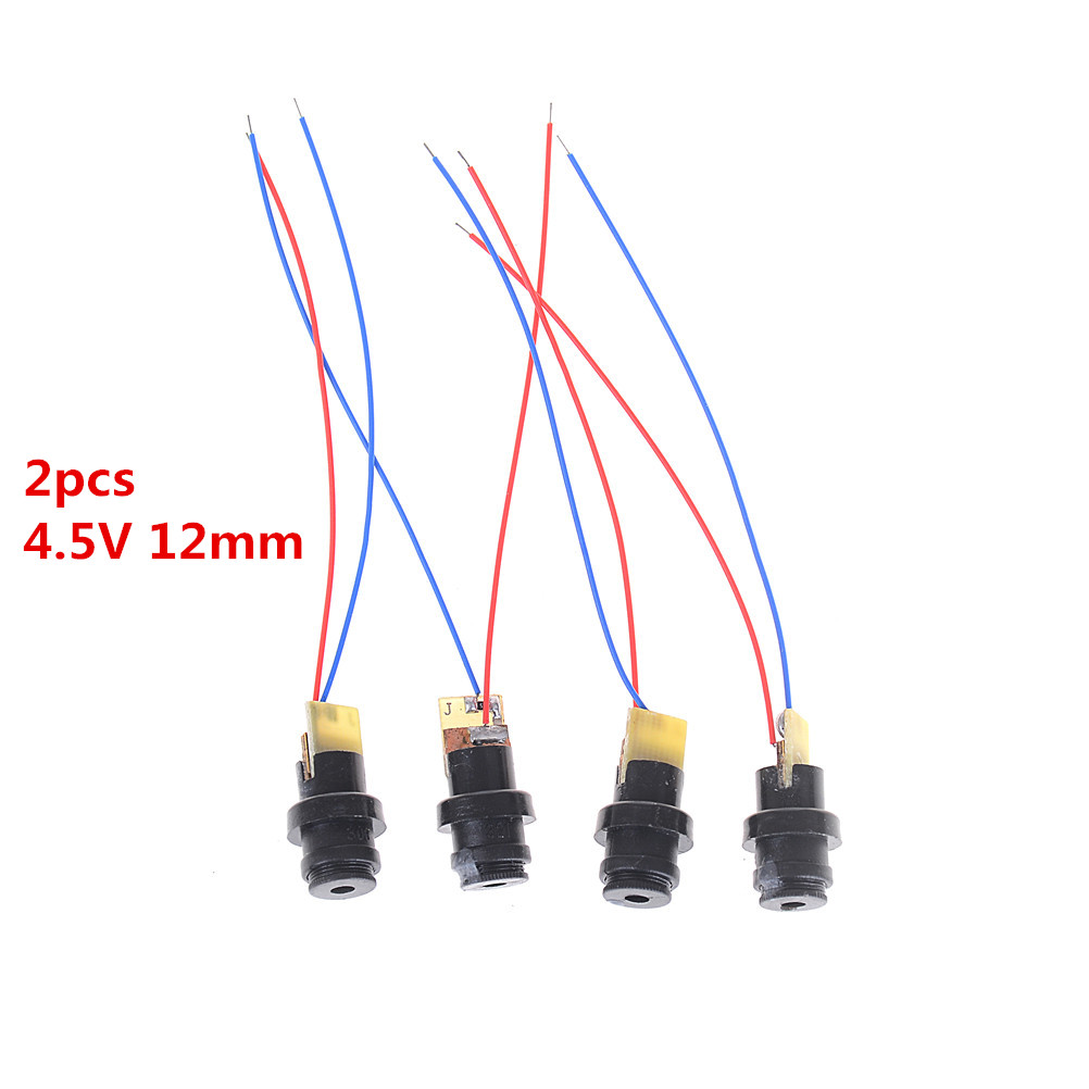2Pcs/lot 4.5V 12mm Black Red Laser Head Module Plastic Laser Diode Laser Dot P0.05